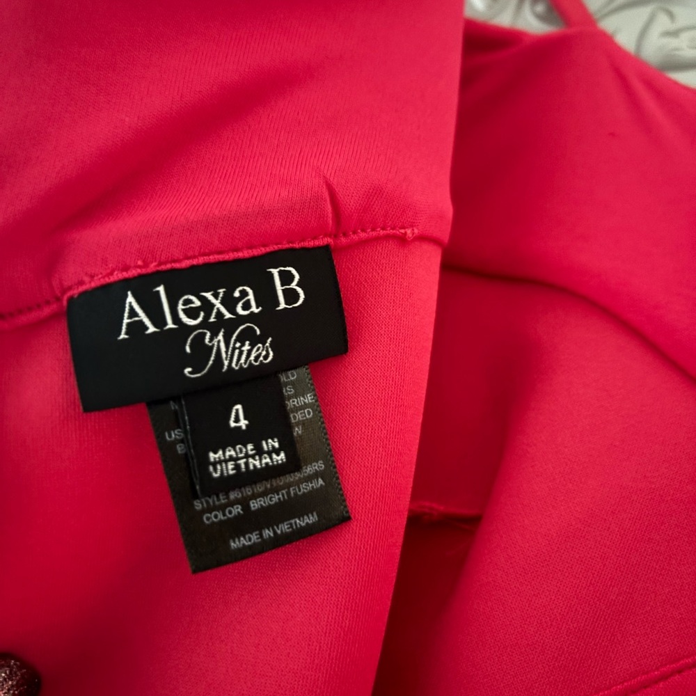 Alexa b nites off the shoulder vintage 90s prom dress Barbie pink formal gown - Picture 8 of 9